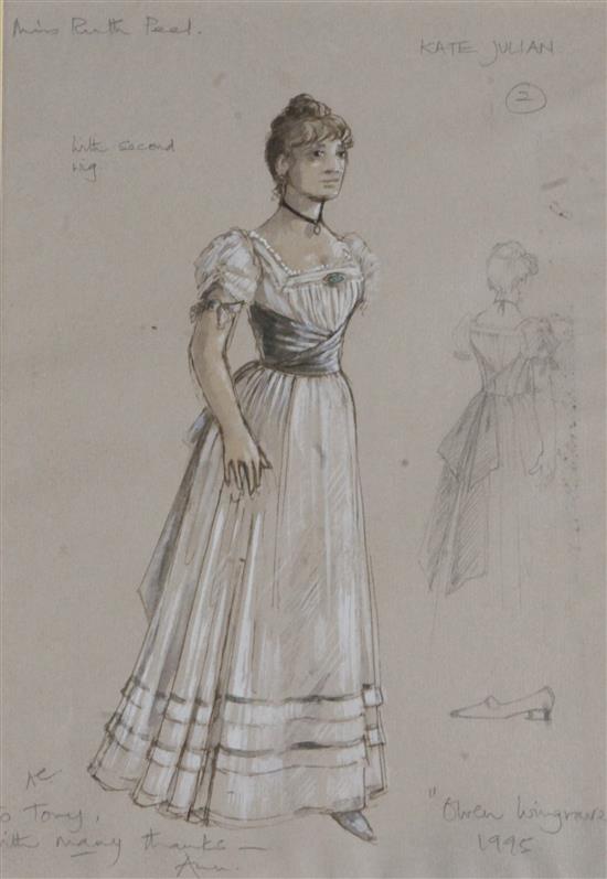 A collection of fourteen original costume designs for Glyndebourne and other stage productions,